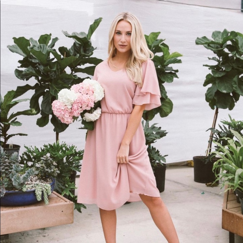 JESSAKAE FRANCES CHIFFON DRESS IN MAUVE